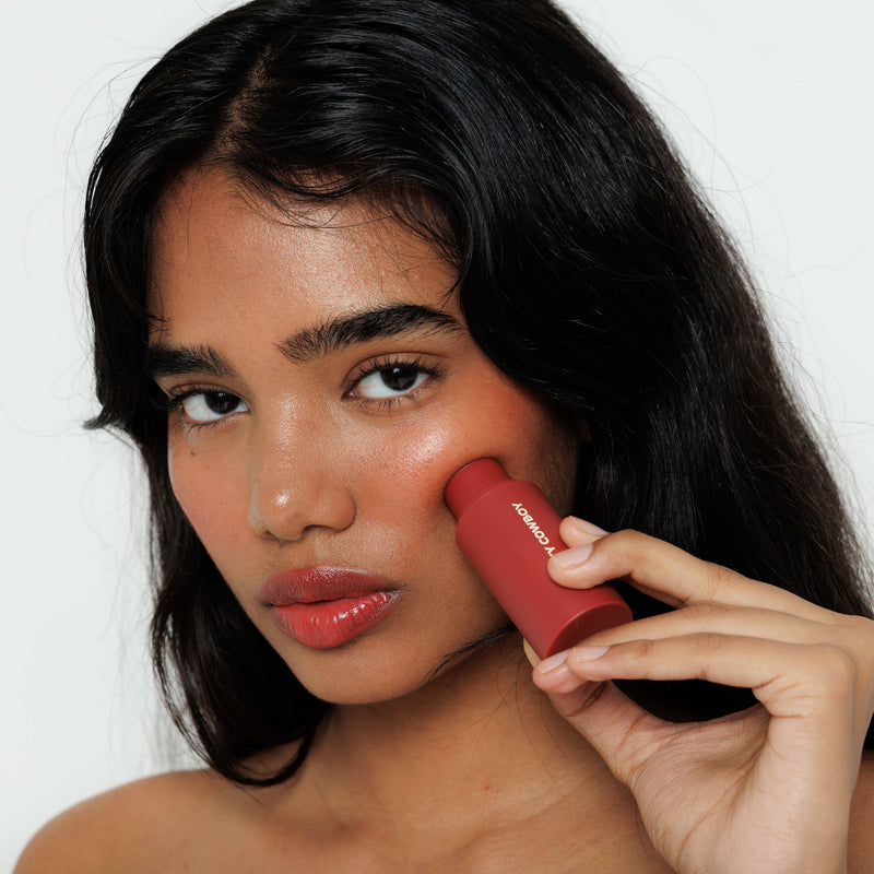 Swipe color onto cheeks